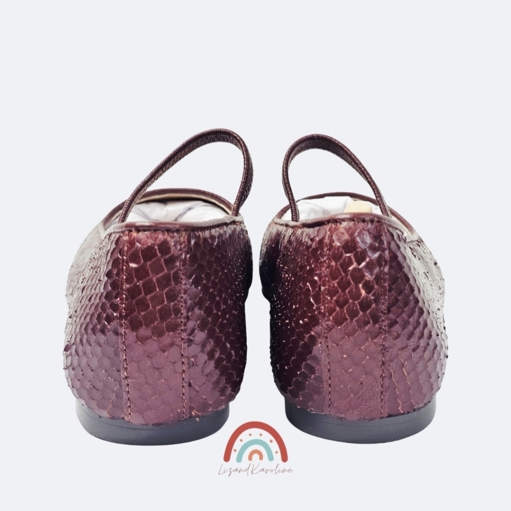 New! Madewell The Greta Ballet Flat in Leather Stained Rosewood Snakeskin 6.5 - Picture 12 of 16